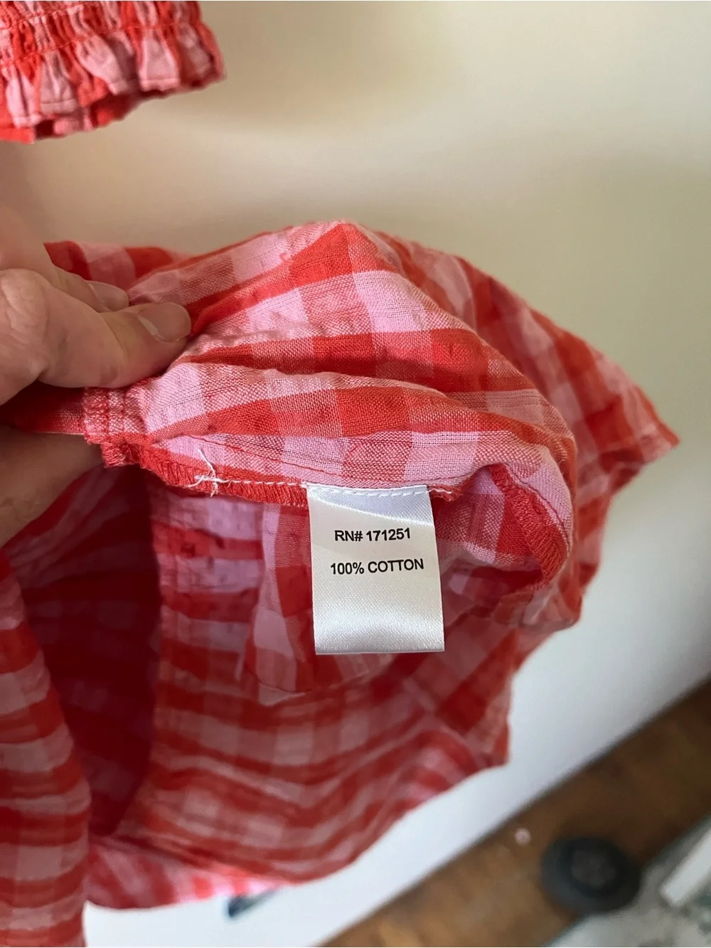 NWT Caroline Constas Red Gingham Tiered Mini Dress with Puff Sleeves Size Med - Picture 6 of 7